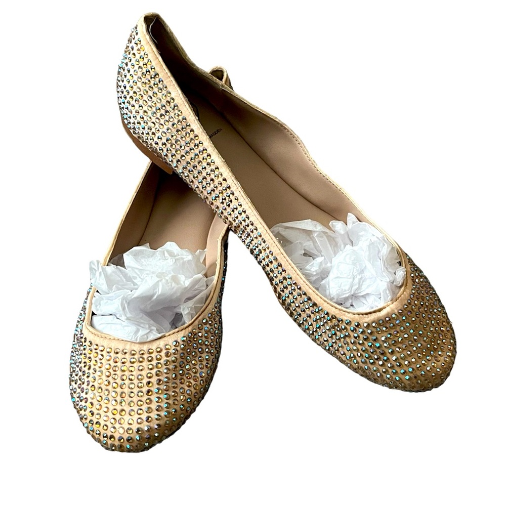 Steve Madden Gold Rhinestone Flats